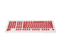 Pudding Keycaps-Ensemble de Touches PBT à Double Prise avec étape FOS,pour Claviers Mécaniques,Ensemble Complet de 110 Touches, Profil OEM, Résistance à L'abrasion Mate, Pas de (rouge et blanc)