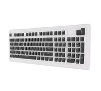 Pudding Keycaps-Ensemble de Touches PBT à Double Prise avec étape FOS,pour Claviers Mécaniques,Ensemble Complet de 110 Touches, Profil OEM, Résistance à L'abrasion Mate, Pas de (noir et blanc)