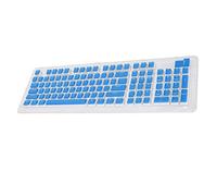 Pudding Keycaps-Ensemble de Touches PBT à Double Prise avec étape FOS,pour Claviers Mécaniques,Ensemble Complet de 110 Touches, Profil OEM, Résistance à L'abrasion Mate, Pas de (lettre blanche bleue)