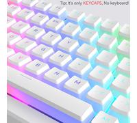 Pudding PBT Keycaps,129 prédire,double injection,translucide,disposition,profil,RVB,clavier de jeu mécanique - Type white