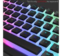 Pudding PBT Keycaps,129 prédire,double injection,translucide,disposition,profil,RVB,clavier de jeu mécanique - Type black