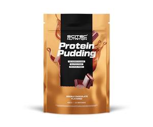 Pudding protéiné de Scitec Nutrition - Délicieux dessert hyperprotéiné - Sans gluten - Sans huile de palme - En-cas parfait ou plaisir d'après-repas, 400 g, Double Chocolate