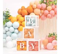 Pudełka na balony BABY białe 30x30cm 4szt PartyDeco
