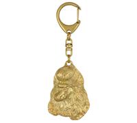 Caniche - Porte-clés doré avec chien, décoration de sac à main, accessoire de lu
