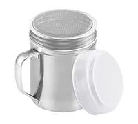 Puder Streuer Edelstahl - Salzstreuer Flasche mit Staubdichtem Deckel | Mit Griff Behälter für Kaffee Mehl Zucker | Reise Backen Camping Bar Küchen Zubehör