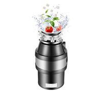 PUDLOR Broyeur de déchets de cuisine, 1,4 l, 560 W, unité de gestion des déchets alimentaires, haute performance, processeur de garbage pour déchets alimentaires dans la cuisine (noir)