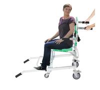 PUDLOR Chaise d'escalier pliable, chaise d'évacuation pour pompiers élévation manuelle chaise d'escalier portable 159 kg Charge maximale 4 roues universelles 2 poignées renforcées pour écoles
