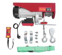 PUDLOR Treuil électrique 1800 W avec deux boucles Palan à câble électrique 1000 kg Câble de télécommande sans fil Boutons marqués Indice de protection IP40 pour l'agriculture, les usines