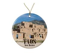 Pueblo De Taos Christmas Hanging avec Ficelle Sapin Décoration D'Ornement De Noël Céramique Décoration De Noël À Suspendre