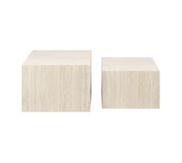 Pueblo - lot de 2 tables basses - effet travertin - 58 et 50 cm - Beige