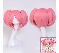 Puella Magi Madoka Magica Kaname Madoka Cosplay Perruques Pour Femmes Femme Faux Cheveux Perruque 35 Cm Avec Deux Queue De Cheval Cheveux Synthétiques Rose