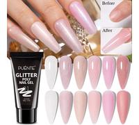 PUENTE 30ML paillettes Poly ongles Gel Hema gratuit rose paillettes acrylique Gel doigt Extension ongles Gel Semi-Permanent UV vernis à ongles Dried flower gel 05