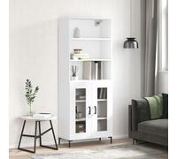 PUEOSZX Buffet armoire de cuisine, armoire d'exposition, organiseur pour la maison, polyvalent, armoire latérale, peu encombrante, espace de rangement, meuble de salon, blanc, 69,5 x 34 x 180 cm