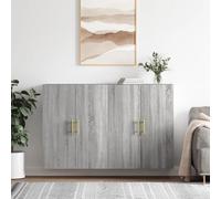 PUEOSZX Buffet Meuble d'exposition 2 pcs Armoire de Cuisine Organisateur pour la Maison Polyvalent Sideboard Armoires Murales Meuble de Salon Grand Espace Rangement Gris Sonoma 69,5 x 34 x 90 cm