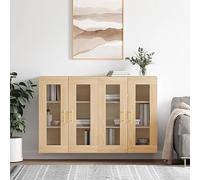 PUEOSZX Buffet meuble d'exposition armoire de cuisine, organisateur de maison, polyvalent, 2 pièces, meuble de salon, grand espace de rangement, chêne Sonoma 69,5 x 34 x 90 cm