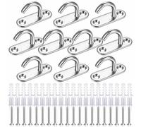 PUERHUACI 10 Pièces Crochet Inox,Crochet Plafond,Pontet Inox pour Balançoire Hamac Yoga
