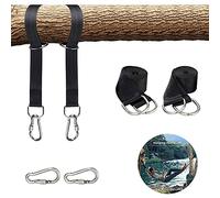 PUERHUACI Sangle Hamac,150cm Corde Balançoire Hamac Arbre avec D-Ring,Deux Crochets Mousquetons Charge Max 550KG pour Balancoire de Hamac ou Siège Suspendu