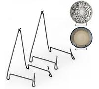 PUERSI Lot de 2 Support Assiette, 10 Pouces Support Assiette Decorative | en Métal, Présentoir à Bols, Pour Bols Profonds, Plats, Photos, 15,8 x 17,6 x 26 cm (Pour Articles < 12,7 cm de Profondeur)