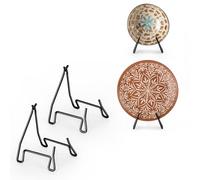 PUERSI Lot de 2 Support Assiette, 5,5 Pouces Support Assiette Decorative en Métal, Présentoir à Bols, Pour Bols Profonds, Plats, Photos, 11 x 11,3 x 14 cm (Pour Articles < 6,3 cm de Profondeur)