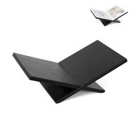 PUERSI Support Livre Ouvert, Grand Porte Livre en Bois, Presentoir Livre | de Table Basse, Porte Coran, Chevalet en Bois pour Magazines, Livres de Cuisine, Bible, Coran - Noir