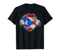 Puerto Rican Blood Inside Me Superhero Puerto Rico Flag T-Shirt
