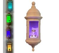 Puerto Rican Garita Wall Coqui Lamp, No Sound 3D Printed Lamp with LED El Morro Style Night Light Boricua Home Decor for Bedroom Living Room Office Unique Puerto Rico Gift Battery Operated (A1)