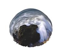 Puerto Rico Bonnet de douche réutilisable et imperméable pour homme et femme avec bande élastique Double couche Lavable Pour toutes les coiffures Facile à transporter