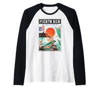 Puerto Rico Encanto Drapeau de Porto Rico Rétro Manche Raglan
