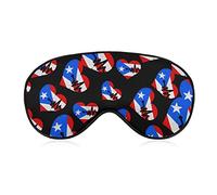 Puerto Rico Heartbeat Sleeping Eye Mask Masque pour les yeux avec sangle réglable pour les yeux bandés pour les voyages en avion