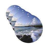 Puerto Rico - Lot de 4 cartes de désodorisants personnalisés pour voiture de plage, cadeaux pour homme et femme, tablettes d'aromathérapie, cartes parfumées à suspendre pour armoire, salle de bain