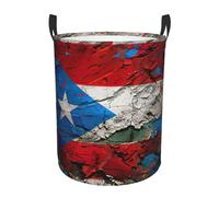 Puerto Rico Papier peint Drapeau 1 impression circulaire sale panier à linge, grands paniers de rangement, fonctionne dans la cuisine, la salle de jeux, la salle de bain