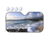 Puerto Rico - Pare-soleil de voiture de plage pliable 2025 - Pare-soleil de voiture amusant pour fenêtre avant - Protection solaire intérieure de voiture - Taille M