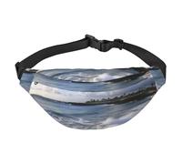 Puerto Rico - Sac banane de plage pour homme et femme - Sac banane partout - Sac banane avec sangle réglable - Sac de poitrine décontracté pour la randonnée en plein air, le cyclisme, noir, taille