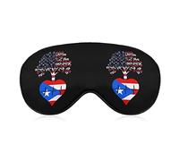 Puerto Rico US Root Heartbeat Funny Sleep Masque pour les yeux Soft Bandeau pour les yeux avec sangle réglable Night Eyeshade pour hommes femmes