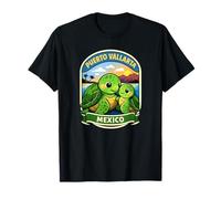 Puerto Vallarta Mexico Mère Mignonne et bébé Tortue de mer Badge T-Shirt