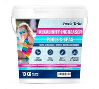 Puerto Verde • Correcteur Alcalinité pour Piscine 10 Kg. Augmente l'Alcalinité Totale (TAC) & Corrige Le pH. Action Rapide et Efficace. Format Poudre Sûr pour Toute la Famille. Production Européenne.
