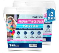 Puerto Verde • Correcteur Alcalinité pour Piscine 2x10 Kg. Augmente l'Alcalinité Totale (TAC) & Corrige le pH. Action Rapide & Efficace. Format Poudre Sûr pour Toute la Famille. Production Européenne.