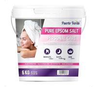 Puerto Verde • Sel d'Epsom Pur 6 Kg. Source Concentrée de Magnésium. Sels d'Epsom à Dissolution Rapide pour Relaxation Musculaire, Soulagement du Stress et Bon Sommeil. Production Européenne.