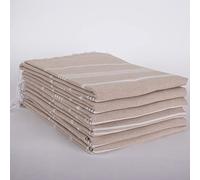 PÜSKÜL - Lot de 6 serviettes de plage turques surdimensionnées en coton turc, cadeau de enterrement de vie de jeune fille, 99,1 x 178,8 cm, cadeaux de fête (beige naturel)