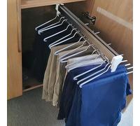 PUFAHAU Barre De Penderie Escamotable, Penderie Rétractable Robuste, Barre De Penderie Extensible en Acier pour Le Rangement des Pantalons Et Autres Vêtements, Barre De(Blanc - 55 Cm)