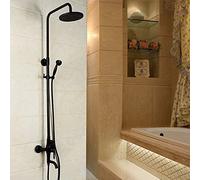 PUFAHAU Ensemble De Douche en Bronze Noir De Style Européen, Douche Antique Tout en Cuivre De Style Européen, Douche Noire Relevable, Style Bowling, Style Rétro Classique Moderne Et Simple