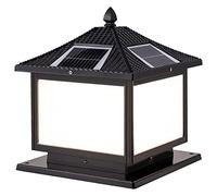 PUFAHAU Lampadaire D'Extérieur, Éclairage De Cour, Éclairage Solaire, Borne en Aluminium, Lampe De Clôture, Lampe De Pilier, Éclairage De Jardin Extérieur, Lampadaire, Lampadaire(Noir-Hauteur 35Cm)