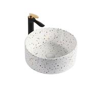 PUFAHAU Lavabo De Salle De Bain Moderne Et Simple, Lavabo À Poser en Céramique, Lavabo Rond, Lavabo De Balcon, Lavabo Profond, Meuble-Lavabo