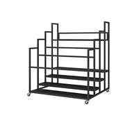 PUFAHAU Support À Tapis De Yoga Grande Capacité avec roulettes, Organisateur De Rangement Mobile en Métal pour Tapis De Fitness, Idéal pour Les Salles De Sport, Les Pet(Noir)