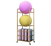 PUFAHAU Support De Rangement Extra Haut pour Tapis De Yoga, Équipement D'Entraînement pour Femmes Adultes, Organisateur De Meuble pour Rouleau De Massage en Mousse pour(Or)