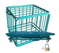 PUFAHAU Support De Rangement pour Ballons, Présentoir pour Ballons De Basket-Ball D'Intérieur, Chariot À roulettes avec Couvercle Verrouillable Et Roues pour Écoles Et(90X80X80Cm/35,4X31,5X31,5)