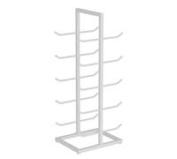 PUFAHAU Support De Rangement Robuste en Acier pour Tapis De Yoga, Support À Rouleau en Mousse À 5 Couches pour Bandes De Résistance, Grande Capacité pour 20 Tapis D'Exe(Blanc-Petit)