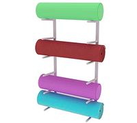 PUFAHAU Support Mural pour Tapis De Yoga, Support À 6 Niveaux en Métal, Idéal pour Les Tapis De Yoga, Les Rouleaux De Massage Et Les Clubs De Sport À Domicile. Facile À(Blanc)