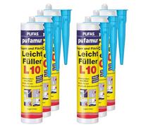 Pufamur Lot de 6 flacons de mastic léger pour joints et surfaces Pufamur L10 310 ml avec douille kör4u (6)