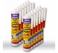 Pufas Pufamur Lot de 12 tubes de mastic léger pour joints et surfaces L10 310 ml Blanc